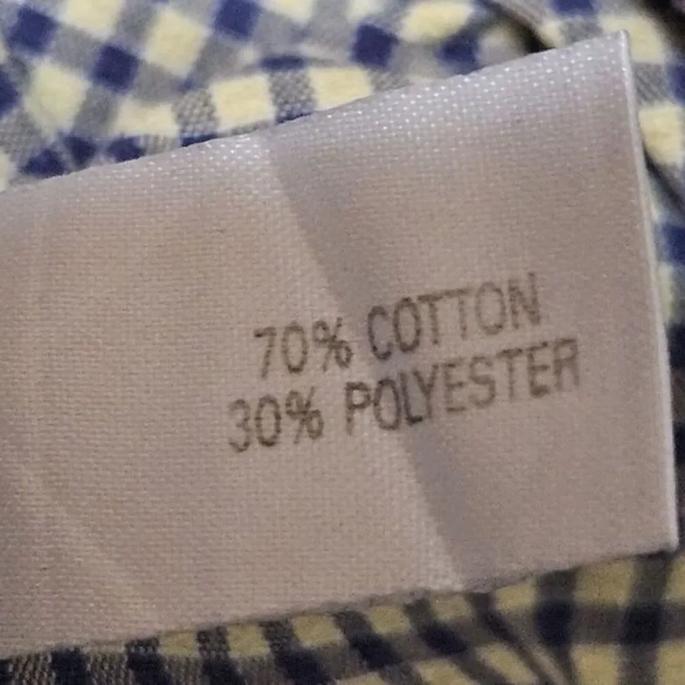 J.Crew Button-Up Mens 2XL Blue Check Short Sleeve Cotton Blend Slim Fit